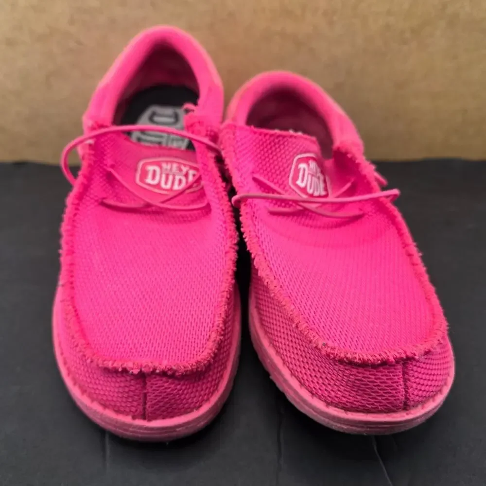 Hey Dude Wally Funk Mono vibrant electric pink color Size 4
